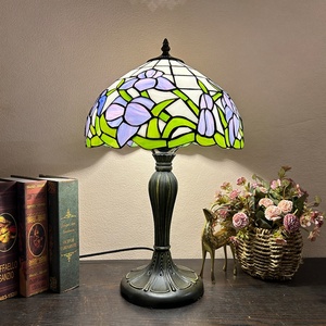 Lámpara de Techo LongHuiJing con Pantalla de Vidrio Estilo Europeo Mediterráneo, Multicolor, de 12 Pulgadas, con LED Ajustable y Flexible - Product Image 1