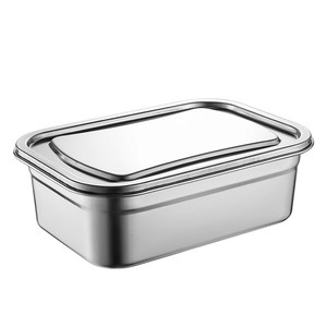 Bac à légumes en acier inoxydable boîte <span class=keywords><strong>de</strong></span> <span class=keywords><strong>rangement</strong></span> pour réfrigérateur boîte alimentaire <span class=keywords><strong>rectangulaire</strong></span> grande capacité bol <span class=keywords><strong>de</strong></span> restauration rapide boîte à lunch avec couvercle - Product Image 6