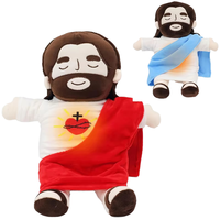 Nouveau style très vendu : Poupée Jésus apaisante et respirante, ours en peluche super doux avec son et lumière, personnalisable ODM, aide au sommeil et anti-ronflement