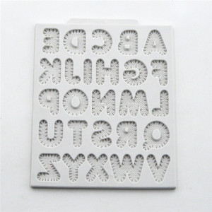 Nouveau produit lance 3D <span class=keywords><strong>a</strong></span> le grain 26 lettres anglaises le moule en gel de silice décoration de gâteau au sucre en silicone - Product Image 4
