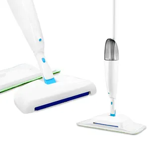 Jesun 3 in 1 Lightweight Hand Push Carpet Sweeper with Detachable Mop Pad and Water Spray Bottle Cleaning Floor Mop Flat