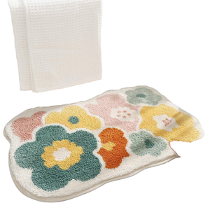 Alfombra de Entrada Moderna de Diatomeas en Poliéster Antideslizante con Diseño Floral, Hecha a Máquina, Textil para el Hogar, Grosor de 3-5 mm - Product Image 4