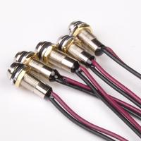 Luces indicadoras TOOWEI IP67 a prueba de agua 0-220V 20mA 6mm Led indicador de señal de Metal piloto Luz de tablero con cable
