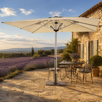 Parasol de terrasse à vérin hydraulique, avec moyeu central renforcé et mât principal en aluminium massif épais, pour jardin et loisirs
