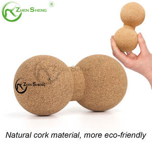 Zhensheng, venta al por mayor, Bola de madera de corcho Natural personalizada, Bola de masaje de corcho grande, bolas de cacahuete de masaje de Yoga de corcho Natural para Fitness - Product Image 6