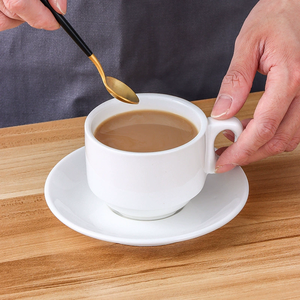 Taza de café con platillo ondulado, juego de tazas de té de cerámica, <span class=keywords><strong>vajilla</strong></span> de cerámica minimalista adecuada para bodas y hoteles - Product Image 4