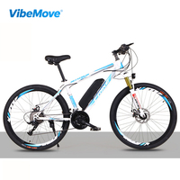 Vélo de montagne électrique à assistance électrique 350W 48V 26 pouces, cadre en acier haute teneur en carbone, batterie au lithium, suspension avant, double frein à disque arrière, 60 km d'autonomie