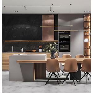 Nuevo diseño de lujo translúcido gabinete de cocina luz LED encimera de cocina personalizar color y tamaños - Product Image 1