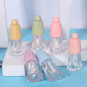 <span class=keywords><strong>P</strong></span>-LAN Hete Verkoop 4Ml Plastic Unieke Lipgloss Container Custom Private Label Kids Roze Grote Borstel Lipgloss Buizen Met Toverstaf - Product Image 2