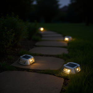 Lampes solaires de jardin, lot de 24, LED blanc brillant, étanches, alimentées par énergie solaire, éclairage de chemin, de terrasse, d'allée, lumière d'escalier extérieure - Product Image 2