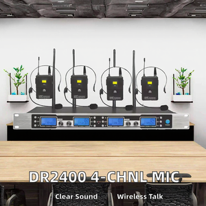 Voxfull ut400 độ trung thực cao hiệu suất 4 kênh không dây UHF màu da tai nghe Microphone cardioid Vocal Microphone Kit - Product Image 5