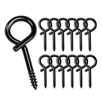 Crochets à œil en fer noir pour lumières de Noël, décoration extérieure, suspension de plantes, paniers à clés - En stock