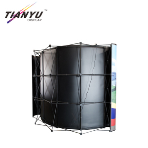 Đen có thể gập lại Triển Lãm Đứng Kit xách tay Pop Up tường Backdrop triển lãm thương mại hiển thị đường cong Hội đồng triển lãm với Moveable đứng - Product Image 5