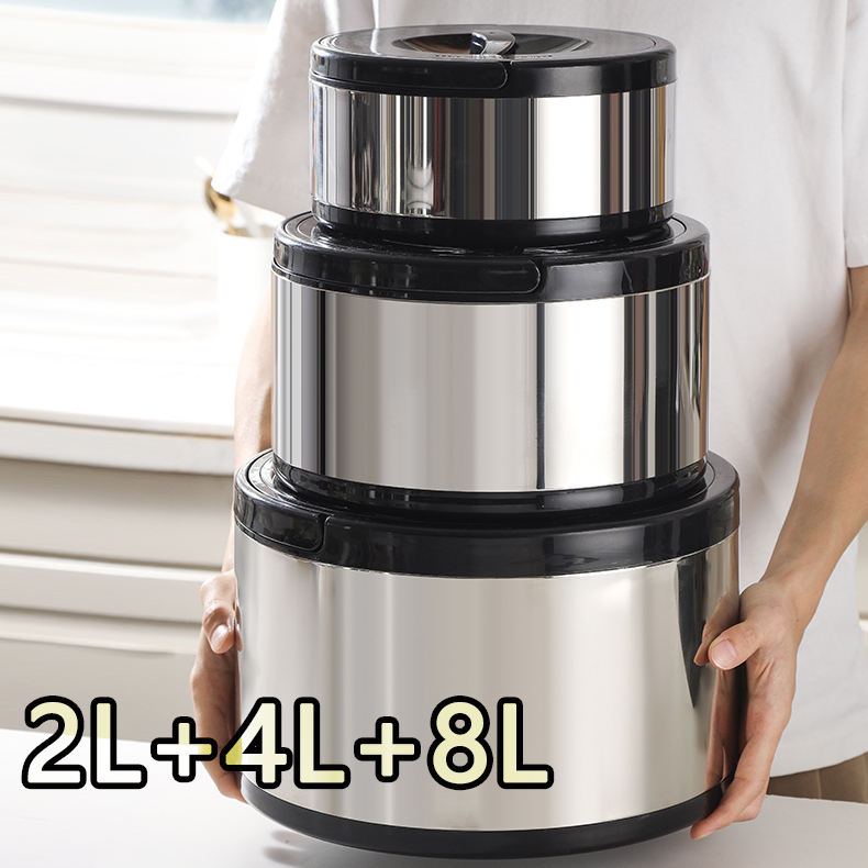Hot Pot Tiffin Box Hot Selling 3pcs Black Stainless Steel Hot Pot