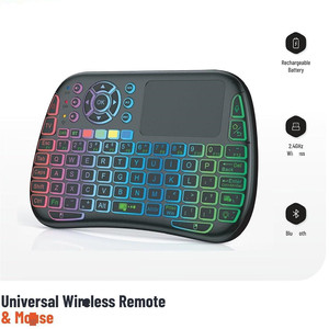 <span class=keywords><strong>Mini</strong></span> Teclado USB Recargable M9, Teclado Inalámbrico Portátil Retroiluminado de 2.4G con Panel Táctil, Control Remoto con Mouse Aéreo <span class=keywords><strong>para</strong></span> TV y Android Box - Product Image 4