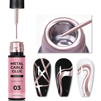 Gel de Peinture Métallique Super Brillant 5ml Effet Chrome Rose Gold Argent Miroir pour Dessin et French Manucure - Vernis à Ongles Nail Art