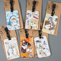 Étiquette de bagage personnalisée en PVC souple et écologique avec motif de requin, de chat ou d'animal de dessin animé pour emballage cadeau de voyage