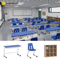 Chaise et bureau d'élève en plastique réglables en hauteur pour projet de mobilier scolaire OEM ODM