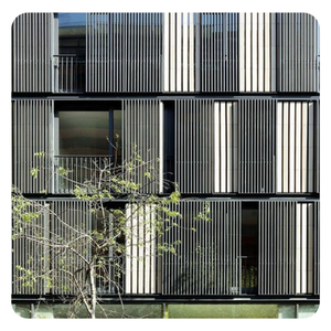 Lames de persiennes <span class=keywords><strong>en</strong></span> aluminium préfabriquées, persiennes fixes pour façade - Product Image 4