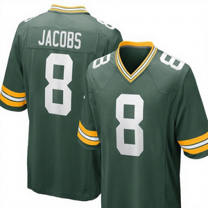 Maillots de football américains de qualité supérieure pour hommes, Green Bay Packers # 10 Amours # 8 Jacobs # 1 Maillot rétro Parsons - Product Image 5