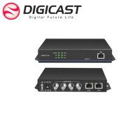 Mini equipo de gama frontal IPTV DMB-90E, sintonizador FTA DVB-S/S2 de 4 canales, a IP, digital, puerta de enlace IP