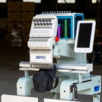 JINYU Nueva Máquina de Bordar Computarizada de Una Cabeza Dahao 1200 RPM con Motor de Rodamientos de Engranajes de Alta Eficiencia para Gorras, Camisetas y Bordado Plano Doméstico
