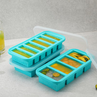 Contenedor de Preparación de Comidas Libre de BPA, Bandeja de Silicona para Congelador, Molde de Silicona para Hacer Hielo, Moldes de Silicona para Congelar Sopa, Contenedores de Almacenamiento para Congelación