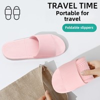 Pantoufles EVA légères adaptées à l'hôtel Sandales pliables de salle de bain antidérapantes pour les vacances de voyage respirantes jetables