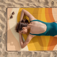Serviette de plage personnalisée avec logo imprimé, douce, moderne, tropicale, super absorbante, séchage rapide, en microfibre non tissée, légère, sans sable, toutes saisons