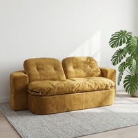 Modernes Dreisitzer-Modulsofa mit Schlaffunktion, Hochkomfort-Schaumstoffpolsterung, Abnehmbarer Bezug, Stoffpolsterung für Wohnzimmer, Schlafzimmer, Apartment