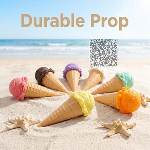 Modèle réaliste de cornet de crème glacée artificiel pour vitrine commerciale, installation artistique estivale, accessoire de conception de scène, style <span class=keywords><strong>intérieur</strong></span> - Product Image 2