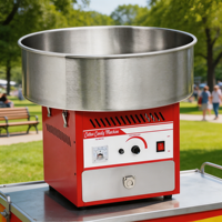 New High Output Commercial Electric Cotton Candy Machine Stainless Steel Sugar Floss Spinner Automatic Portable Push Button