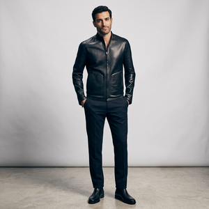 Veste en cuir véritable faite à la main de haute qualité pour hommes, coutures de qualité supérieure, style vintage, tissu respirant, impression numérique personnalisée - Product Image 1