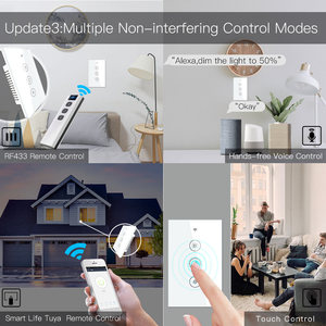 Moes US tipo Panel de cristal táctil Wifi Tuya App Control remoto Smart Dimmer Switch funciona con altavoz inteligente - Product Image 5