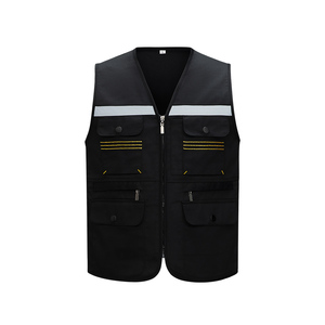 سترة عمل خفيفة الوزن من البوليستر والقطن، عاكسة للضوء وعالية الوضوح، متعددة الجيوب، زي عمل موحد مخصص للورش - Product Image 6