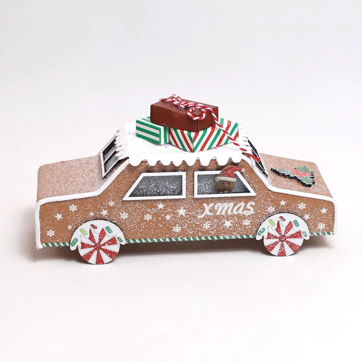 Log Color Paper Crafts Auto Modell Tischplatte Ornamente Weihnachts dekoration mit Leuchten Hochwertige Papp geschenke