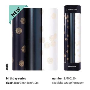 Nuevo diseño de papel de regalo de cumpleaños 43*300 cm rollo de papel de embalaje 3 rollos por juego - Product Image 5