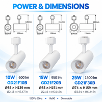 Rail lumineux en aluminium ETL à commande directe d'usine, 10W 15W 25W, 3 températures de couleur, dimmable, Ra90, avec adaptateur JUNO HALO pour restaurant, supermarché, galerie