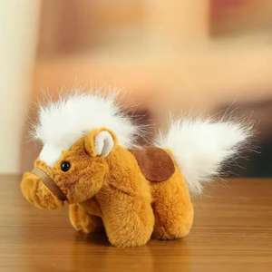 Gantungan kunci kuda Mini 10cm lucu promosi mewah Tahun Kuda 2026 boneka maskot tas boneka hewan jimat gantungan kunci mewah - Product Image 4