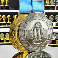 Médailles en métal plaqué or, argent, bronze 3D personnalisées en gros, imprimées en typographie, pour récompenses sportives de football