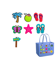 Inserts décoratifs pour sac de plage d'été mignon |   Breloques en caoutchouc style professionnel et tendance, compatibles avec les sacs fourre-tout en caoutchouc et les chaussures