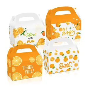DD078 portakal suyu tasarım şeker tedavi kutuları parti iyilik için karton kağıt hediye kutusu kek şekerleme kutuları doğum günü partisi malzemeleri