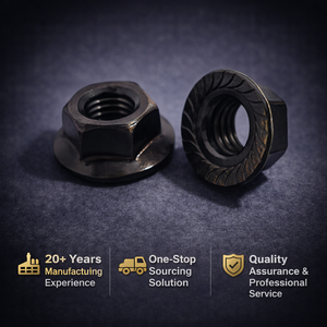 Porca de Segurança Hexagonal de Aço Carbono Preto Zincado com Inserto Não Metálico Flangeado Nylock para Mineração DIN EN 1663 - Product Image 1