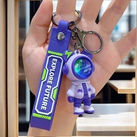 Nouvel Arrivage Porte-clés Ours Astronaute Éclair Thème Spatial EXPLORE FUTURE Pendentif Dessin Animé en Silicone pour Voiture