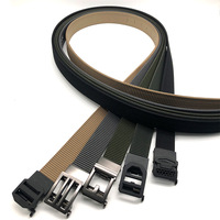 Ceinture tactique utilitaire EDC en nylon noir de 1,5 pouce, robuste, avec boucle en alliage renforcée, vente en gros