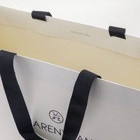 Emballage de shopping de boutique, avec ruban de luxe, 50 pièces, fourre-tout en papier imprimé avec logo
