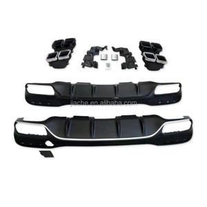 Diffuseur de lèvre de pare-chocs arrière noir PP avec embouts d'échappement pour <span class=keywords><strong>Mercedes</strong></span> Benz GLE <span class=keywords><strong>GLS</strong></span> classe W166 X166 GLE63 AMG SUV 2016 -<span class=keywords><strong>2018</strong></span> - Product Image 2