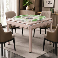 Nouvelle table de mahjong silencieuse dorée en stock, idéale pour le divertissement et les dîners en famille dans la salle d'échecs et de jeux de cartes
