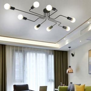 Lampes de plafond rétro en fer forgé style loft américain moderne, éclairage en plastique en forme de labyrinthe pour salon, chambre à coucher, salle à manger, personnalité affirmée - Product Image 2