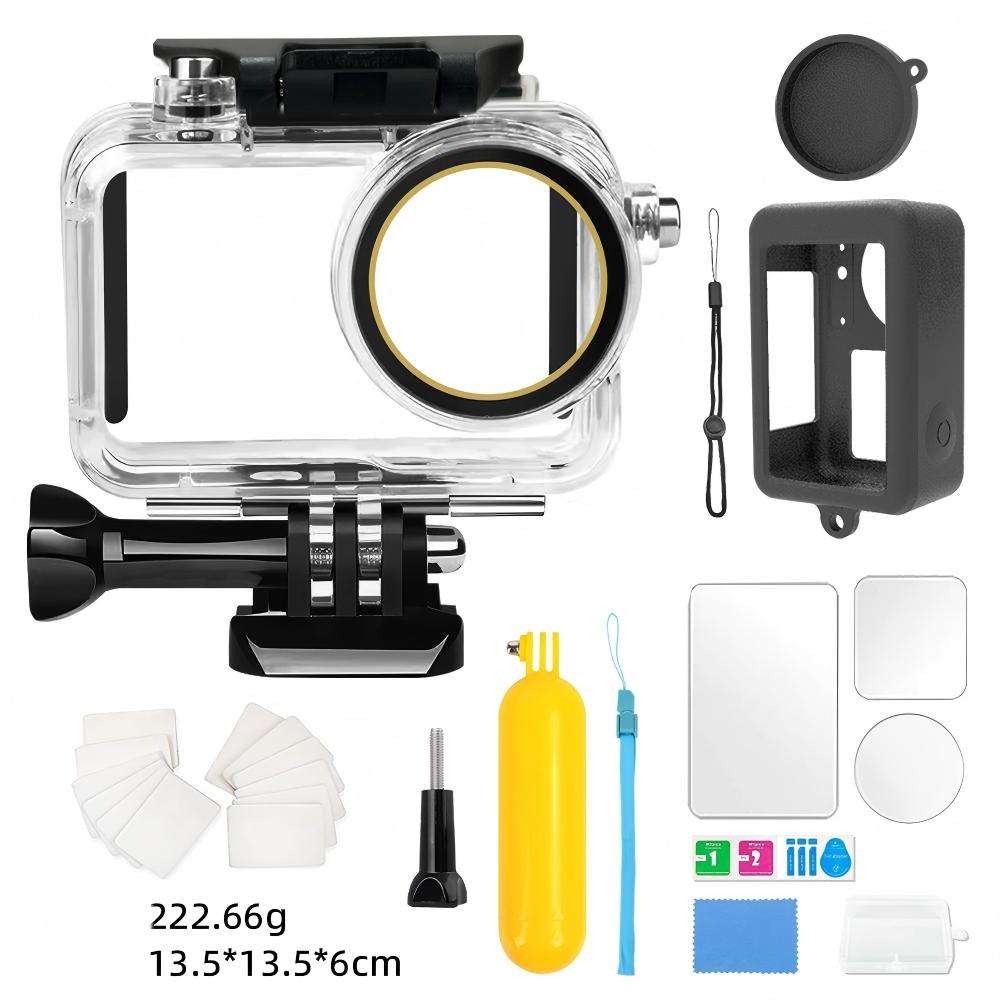 HONGDAK for DJI Action 5pro Kit with Lens Protective Film Buoyancy Rod Waterproof Case Action Camera Outdoor Equipment